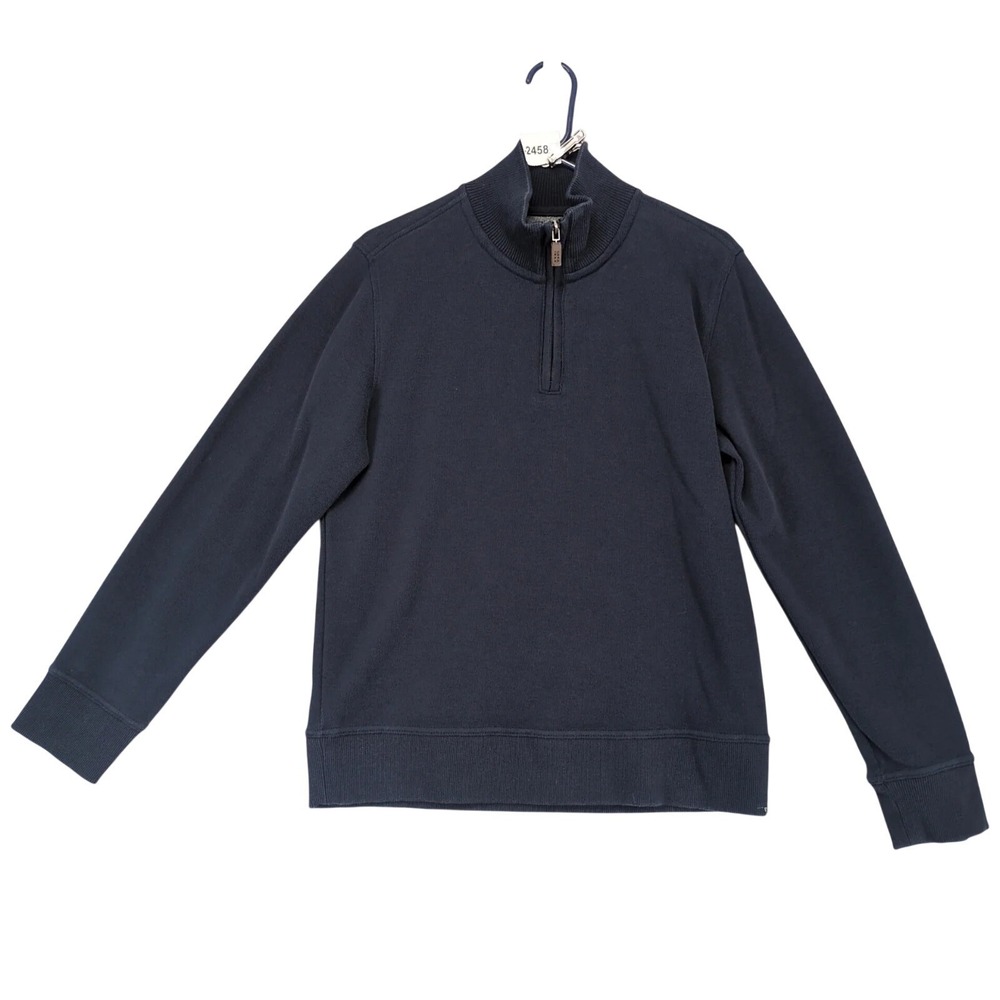 Eddie Bauer Navy 1/4 Zip Pullover Sweatshirt Mens M Heavyweight Preppy Classic